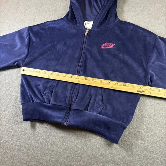 Nike Girls' velour scooter hoodie blue size 6X - Picture 5 of 7